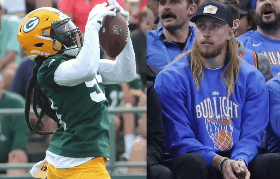 “John Lynch Came Out Of The Suite And Was Like, Yelling At Him”: George Kittle Recalls De’Vondre Campbell On-Field Incident George Kittle (right) Discusses De’Vondre Campbell (right) Drama. Photo credits: Imagn