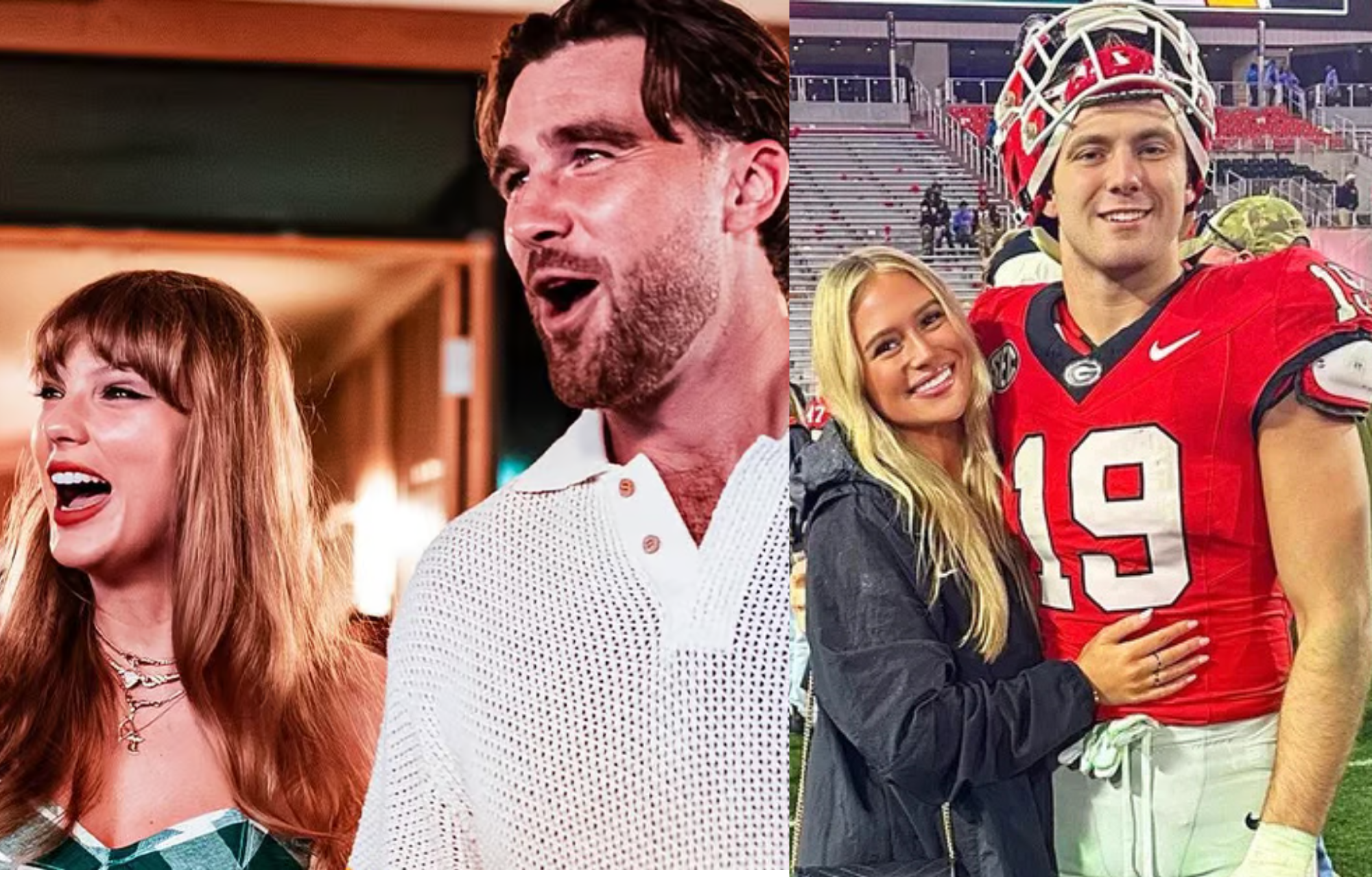 LOOK: Taylor Swift & Travis Kelce Hanging Out With Brock Bowers GF In TEU 2025 Bash 1 Couples Taylor Swift and Travis Kelce (left), and Brock Bowers and his girlfriend, Cameron Newell (right). Photo credits: Instagram