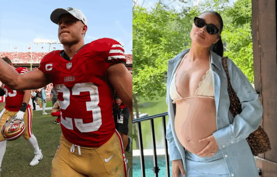 Christian McCaffrey and wife Olivia Culpo. Photo credits: Instagram and Imagn