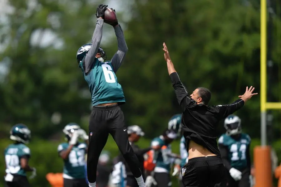 "The Eagles Earned A Team 79.1 PFF Receiving Grade": PFF Ranks Philadelphia Eagles Wide Receiver Unit Number One Entering 2025 NFL Season 1 USATSI 26417532 168400517 lowres