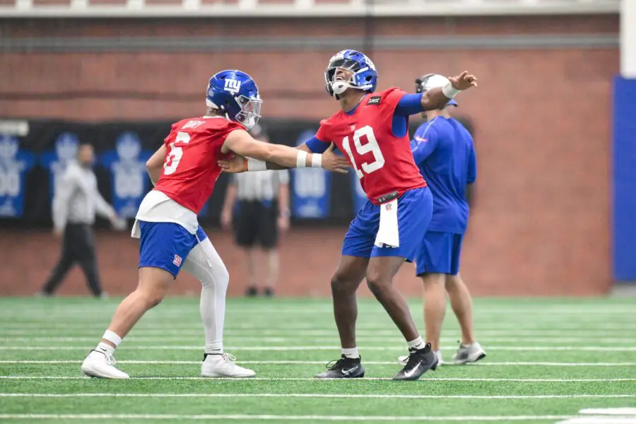 "He's Progressed Since He's Been Here": New York Giants Head Coach Brian Daboll Praises Rookie Quarterback Jaxson Dart 2 USATSI 26474009 168400517 lowres