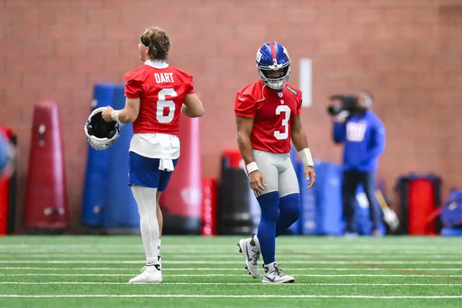 "He's Progressed Since He's Been Here": New York Giants Head Coach Brian Daboll Praises Rookie Quarterback Jaxson Dart 1 USATSI 26474010 168400517 lowres