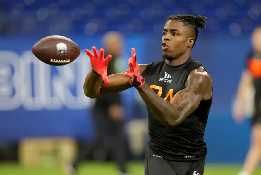 George Kittle raves over 49ers rookie ‘freak’ 3 Mar 1, 2025; Indianapolis, IN, USA; Nebraska wideout Isaiah Neyor (WO34) during the 2025 NFL Combine at Lucas Oil Stadium. Mandatory Credit: Kirby Lee-Imagn Images