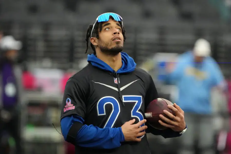 Ravens' Jaire Alexander makes bold jersey choice 3 Feb 4, 2023; Paradise, NV, USA; NFC cornerback Jaire Alexander of the Green Bay Packers (23) during practice at Allegiant Stadium. Mandatory Credit: Kirby Lee-Imagn Images