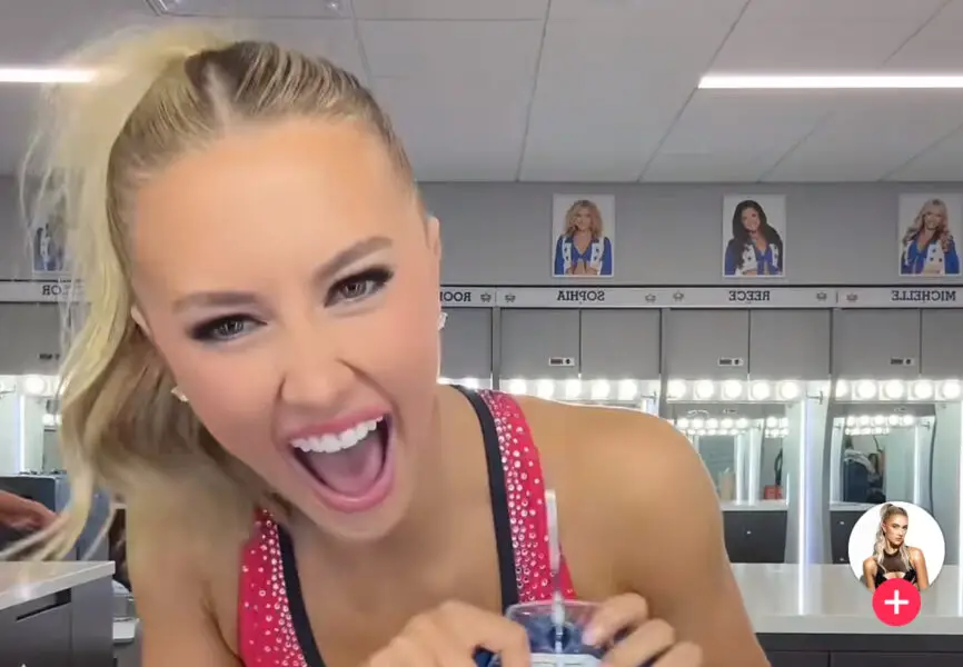 'I Put It Up For Her': Dallas Cowboys Cheerleader Faith Ward Explains Hair Controversy 1 Dallas Cowboys Cheerleader Faith Ward showing off her uniform.