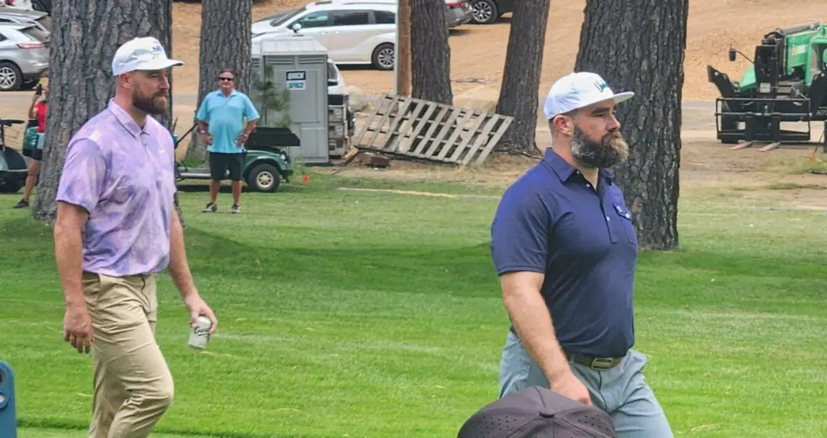 Travis Kelce Spotted At 2am Making Questionable Choices With No Taylor Swift In Sight (Pictures) 3 Travis Kelce, left, and Jason Kelce walk down the fairway on hole No. 18 Saturday in the American Century Championship celebrity golf tournament at Edgewood Tahoe. © Jim Krajewski/RGJ / USA TODAY NETWORK