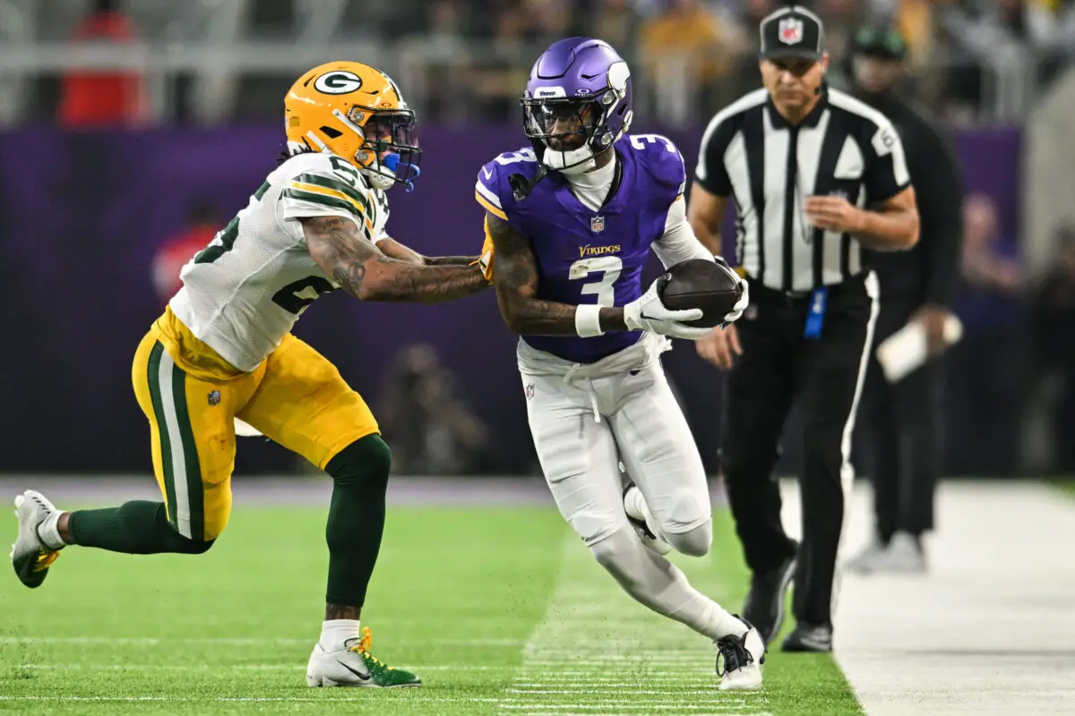 Breaking: Vikings Slapped With Massive Suspension By The NFL (Report) 2 Dec 29, 2024; Minneapolis, Minnesota, USA; Minnesota Vikings wide receiver Jordan Addison (3) is knocked out of bounds by Green Bay Packers cornerback Keisean Nixon (25) during the second quarter at U.S. Bank Stadium. Mandatory Credit: Jeffrey Becker-Imagn Images