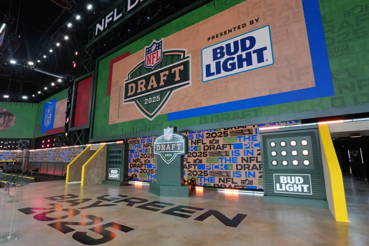 "They Were Assault Rifles" NFL Star Shockingly Gets Out Of Weapon Charges, DA Drops Case (Breaking Report) 4 Apr 24, 2025; Green Bay, WI, USA; The Green Bay 2025 logo on the main stage before the NFL Draft at Lambeau Field. Mandatory Credit: Kirby Lee-Imagn Images