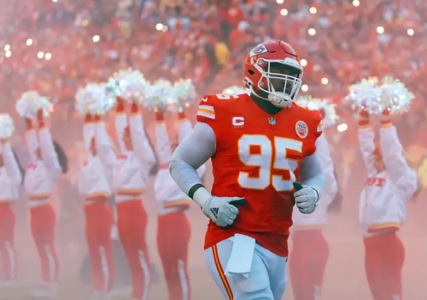 Chris Jones’ stock falls as Chiefs brace for shifting defensive identity 1 Jan 26, 2025; Kansas City, MO, USA; Kansas City Chiefs defensive tackle Chris Jones (95) against the Buffalo Bills during the AFC Championship game at GEHA Field at Arrowhead Stadium. Mandatory Credit: Mark J. Rebilas-Imagn Images