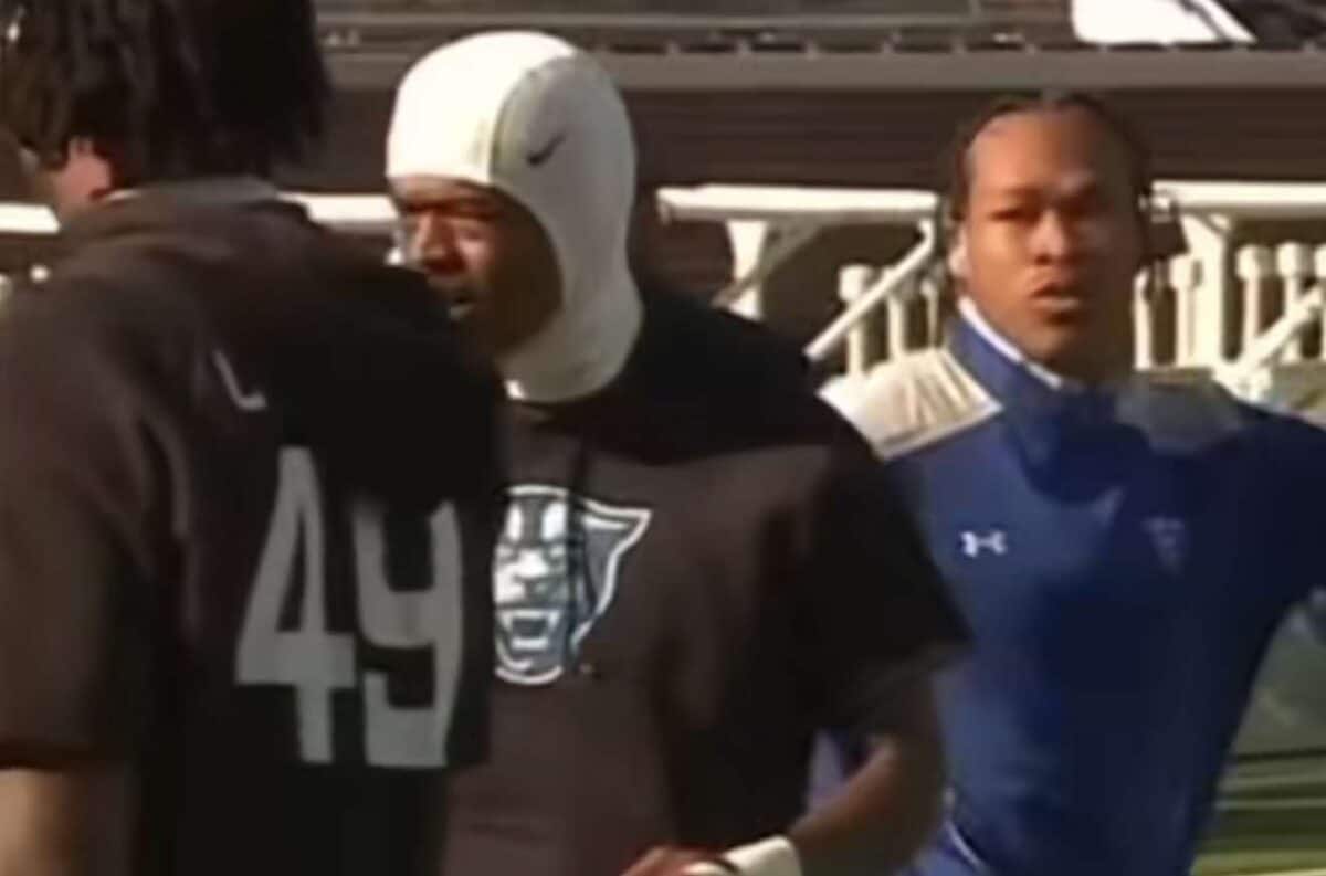 College Football player launches chain into the crowd after altercation - Via Bleacher Report Instagram