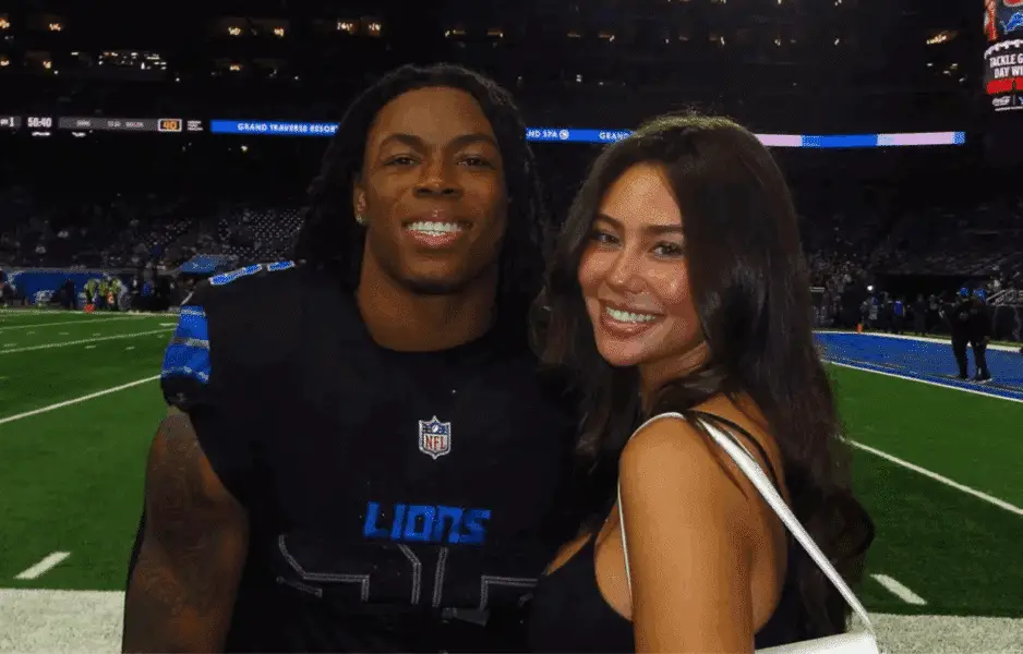 Jahmyr Gibbs’ GF Serves Looks In Lions Merchandise. Photo credits: Instagram