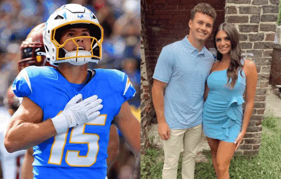 “Stunning Ofc”: Ladd McConkey’s Wife Sydney Draws Attention For Casual Gameday Look Judged By Lilly Heder Ladd McConkey and Wife. Photo credits: Imagn and Instagram