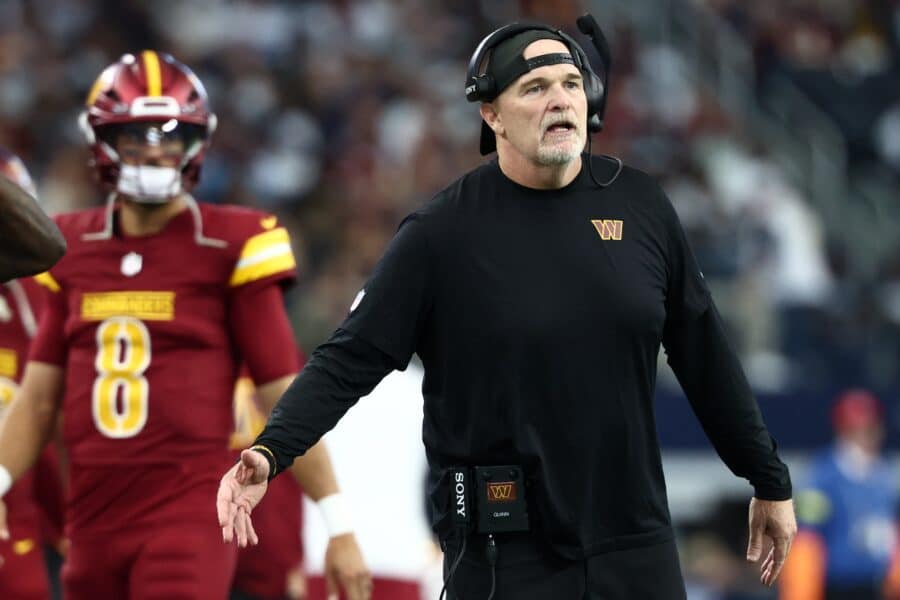 Dan Quinn Faces Tough Questions as Discipline Lapses Put Washington Commanders’ Season and Strategy on Edge 1 Oct 19, 2025; Arlington, Texas, USA; Washington Commanders head coach Dan Quinn looks on during the second quarter of the game against the Dallas Cowboys at AT&T Stadium. Mandatory Credit: Kevin Jairaj-Imagn Images