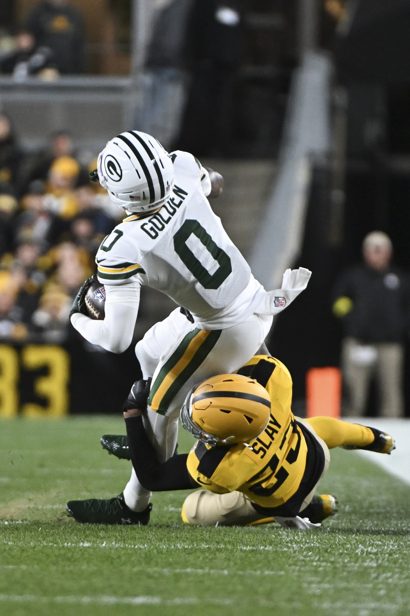 "Something’s Going On in Green Bay" Packers Star Deletes Instagram Account After Huge Win Over Steelers 2 Oct 26, 2025; Pittsburgh, Pennsylvania, USA; Green Bay Packers wide receiver Matthew Golden is tackled by Pittsburgh Steelers cornerback Darius Slay (23) during the second quarter at Acrisure Stadium. Mandatory Credit: Barry Reeger-Imagn Images
