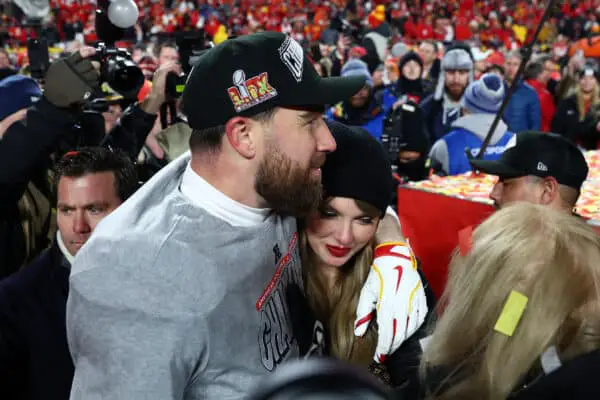 LOOK: Travis Kelce Shouts Out Taylor Swift Songs On The DJ Booth At Super Bowl Week Party