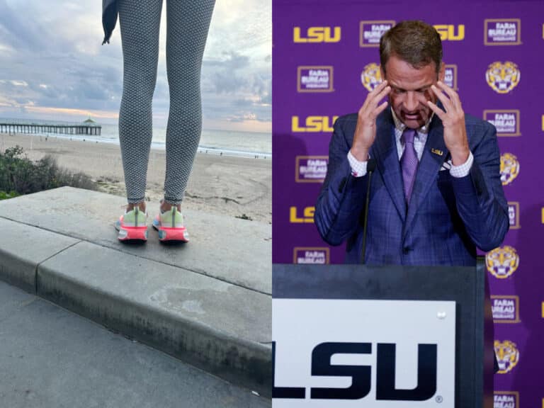 CFB Fans Torch Lane Kiffin for Thirsty Beach Leg Shot